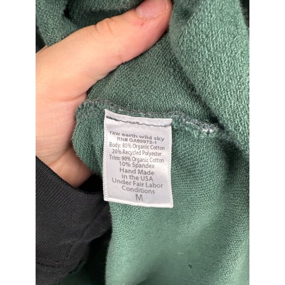 Women’s Raw Earth Wild Sky Medium Forest Green Off-Shoulder Sweater - Picture 5 of 5